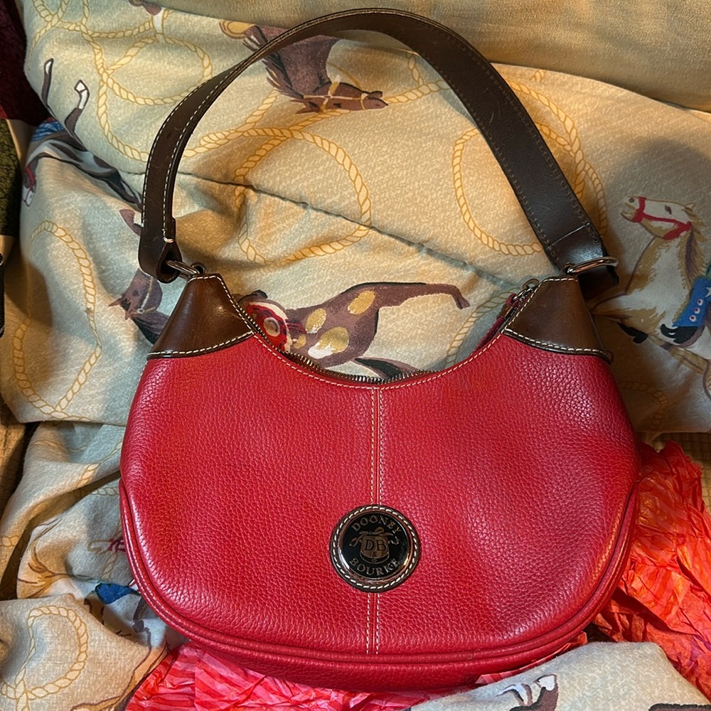 Dooney & Bourke Red and Brown Shoulder Bag